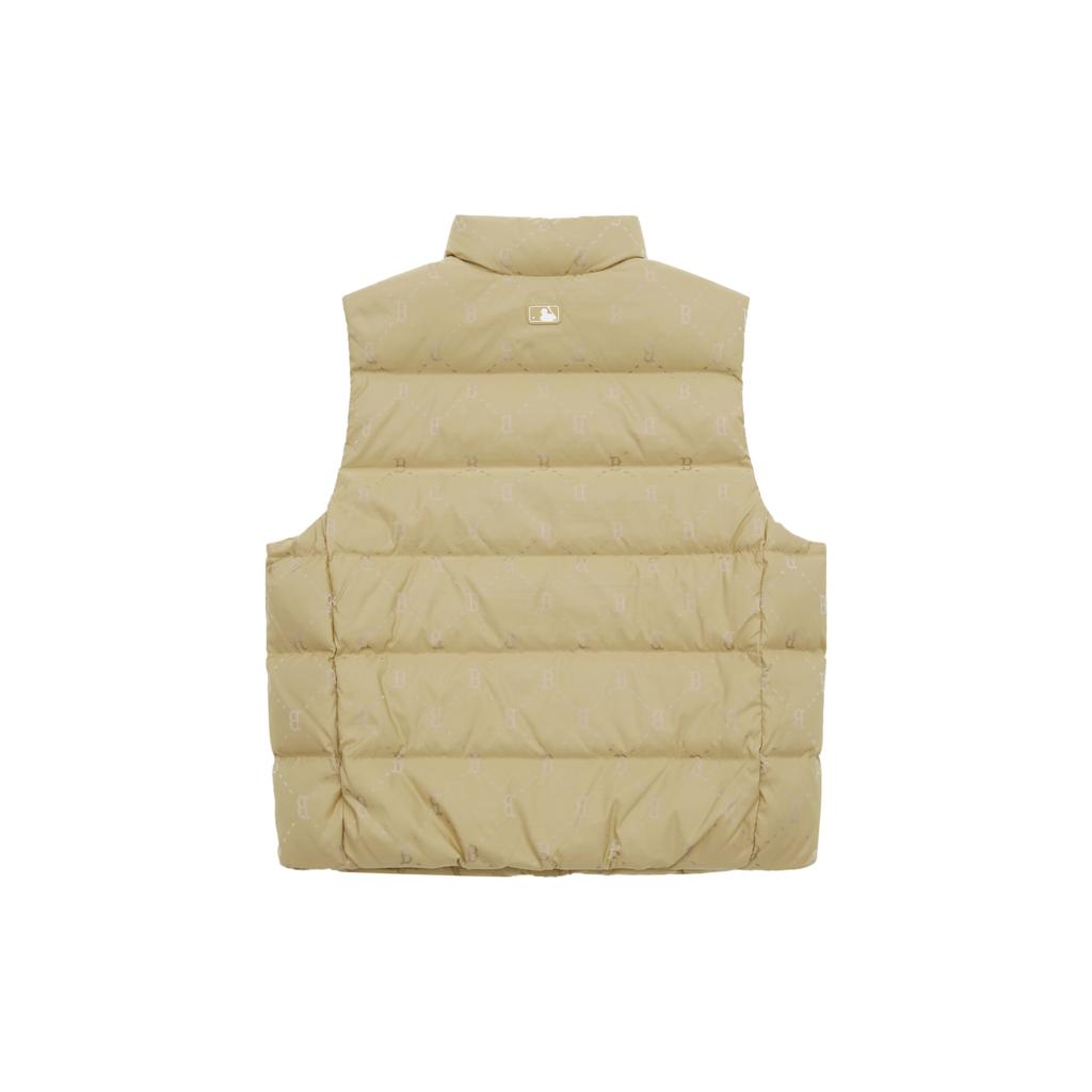 New MLB MONOGRAM Collection Boston Red Sox 24FW Down Vests Unisex Light Beige 3ADVM0246-43BGL