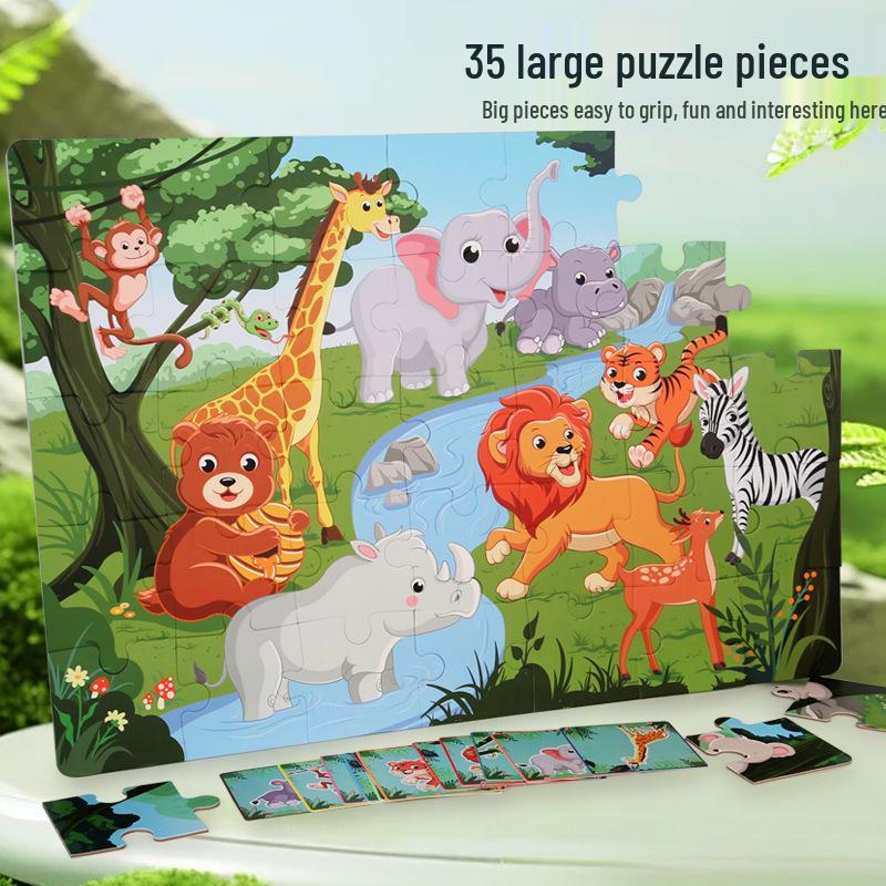 

Dinosaur Cartoon Jigsaw Puzzle - 35-Piece Educational Toy for Kids