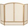 Fireplace Screen, 3-Piece Spark Guard with Double Doors 122x75cm