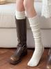 White Lace Wool Calf Socks Women'S Autumn And Winter New Hollow Ballet Style Thin Pile Stockings With Long Boots