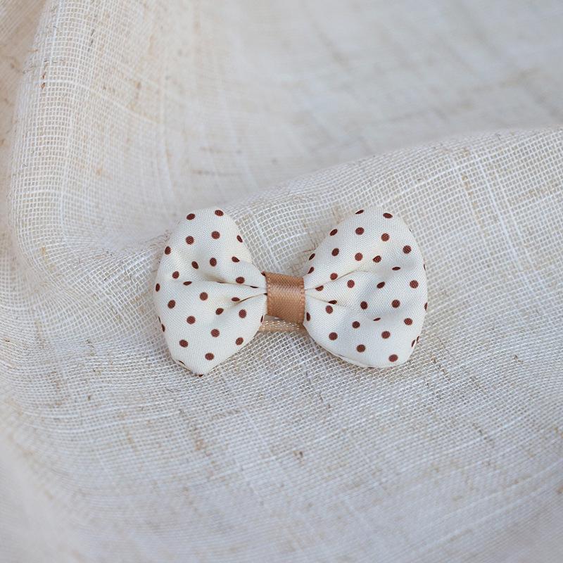 

Korean Style Polka Dot Bow Hair Clip - Coffee