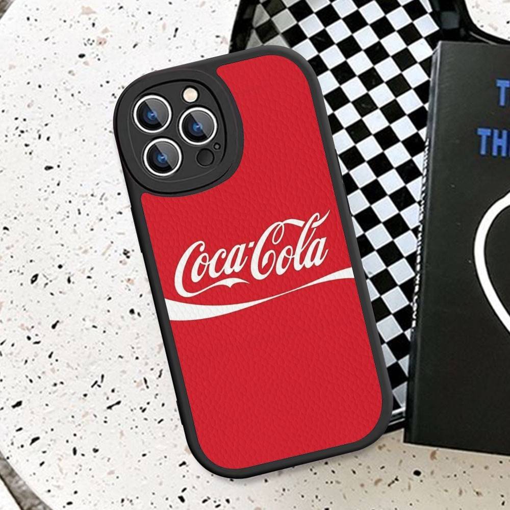 Coca-cola Vintage Leather Phone Case For IPhone 16 15 14 17 Pro Max 11 12 Mini Plus Soft Shell