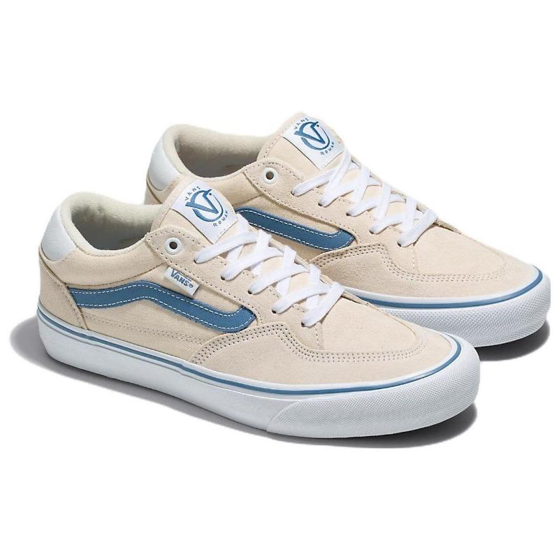 Vans Rowan Trendy Casual Low Top Unisex Skate Shoes Beige Blue VN0A5JICEFY