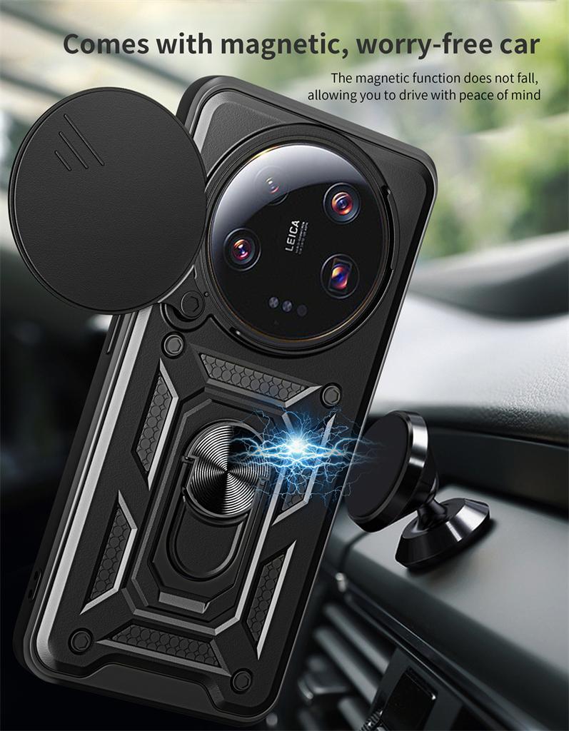 Mi 13 Ultra Case Shockproof Armor Phone Cases For Xiaomi Mi13 Ultra Mi 13ultra Car Magnetic Ring Holder Stand Back Cover