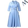 Elegant High Waist Plus Size Lapel Dress for Women - 2025 New Collection
