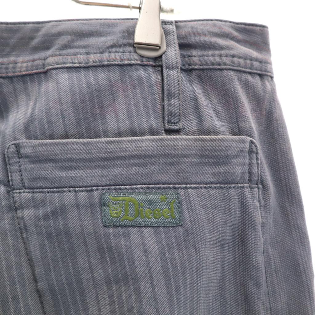 Diesel Striped Pattern Pants W34 Gray Men's Used