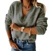 Women S Long Sleeve V Neck Loose Knit Pullover Sweater