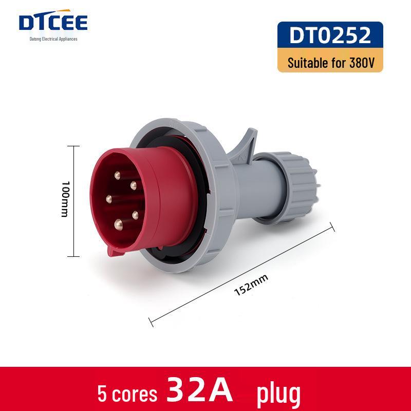 Second Gen IP67 Industrial Aviation Socket Connector 16A/32A, 3-Core/4-Core/5-Core, Non-Explosion-Proof