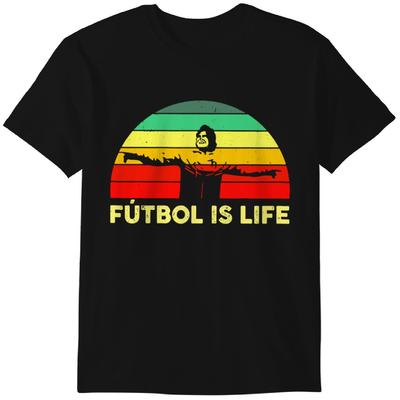 Futbol is Life T-shirt Retrò T-shirt Classica da Uomo - Nera