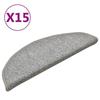 VidaXL Tapis d'escalier 15 pièces 56 x 17 x 3 cm Gris clair Demi-rond 322370