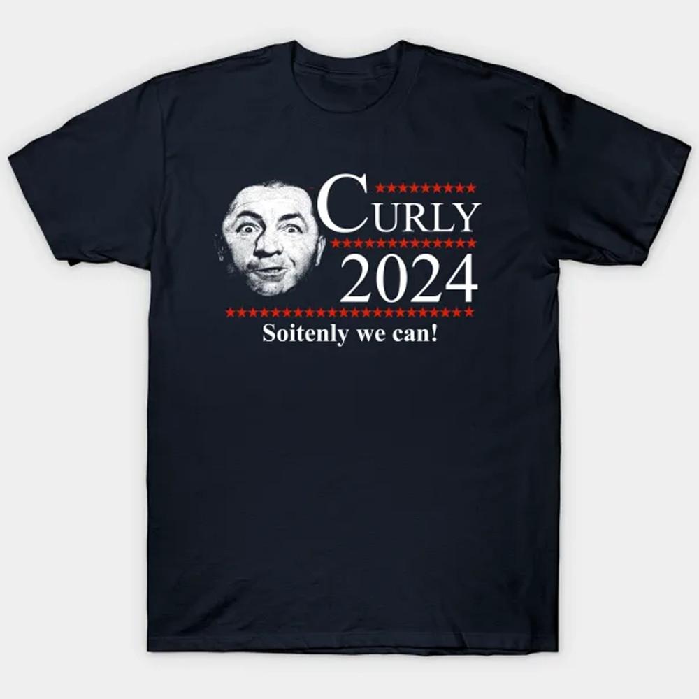 The Three Stooges Curly 2024 black T-shirt FUNNY short sleeve  JJ3590 Unisex T-Shirt XXL