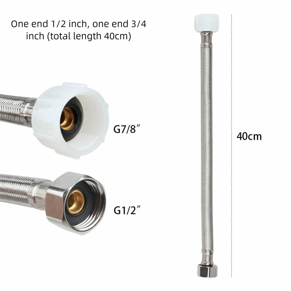 30/40cm Corrugated Water Hose Explosion-proof Large Flow Hot and Cold Water Faucet Inlet Hose Stainless Steel