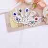 Gold Thai Hair Sticks Silver U-shaped Hair Fork Vintage Thai Metal Leaves Hairpin  Festival