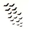 16 Pcs Halloween 3D Lighted Bat LED Bat Wall Stickers with Purple Light Spooky Light-up Glowing Bat Clings for Home Bar Halloween Party Decor