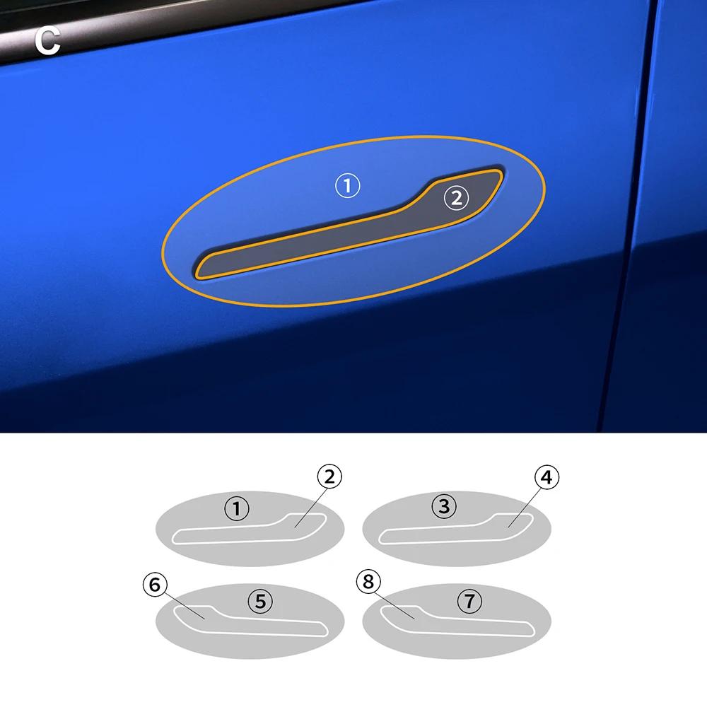 Beskyttelsesfilm i TPU for Tesla Model Y Juniper Lansering 2025 2026-OP Dør foran Dør bak Utvidet Støtfangerlys Usynlig Bil PPF