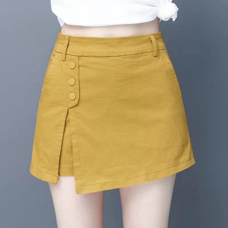 

2026 New Korean Style High-Waisted Casual Skirt-Pants: Slimming, Versatile, Stylish, Wide-Leg Loose Shorts for Women M 95-105 lbs