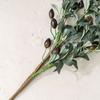 88CM Artificial Olive Fruit Branch Handmade Elegant Simulated Olive Leaf Plant Green Plastic Fake Olive Tree Wedding Party Decor