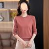 Elderly Mom Autumn Round Neck Thin Sweater Women Pullover Loose Plus Size Inner Wear Knit Top