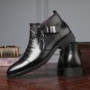 Large size men's retro side zipper men's boots leather shoes, medium boots, spot quick delivery OPP bag packaging