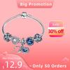 Original 925 Silver Women's Hand Bracelets Luxury Jewelry Sets Fit Charms Valentine Day Gift DIY