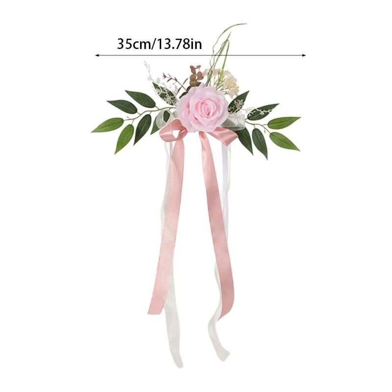 1Pack Wedding Chair Back Flower,Wedding Chair Decorations Aisle Benches Pew Flowers,Church Artificial Flowers for Wedding X3UC