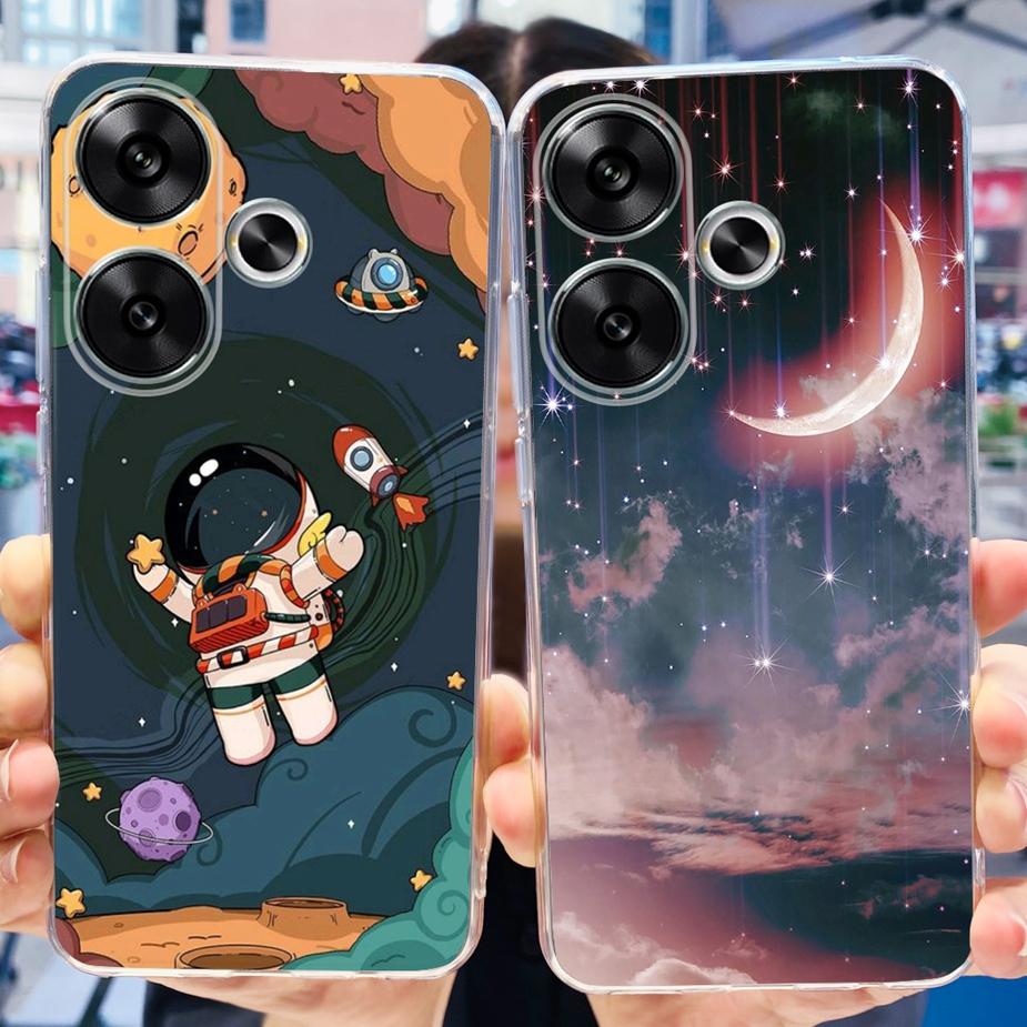For Xiaomi Redmi Turbo 3 Case Cute Painted Cover Soft Silicone Phone Case For Xiaomi Poco F6 PocoF6 Redmi Turbo3 Back Cover Bags