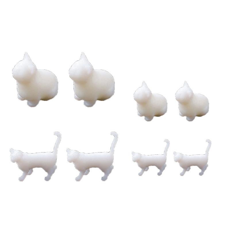 Cute Cat Resin Fillers with Crystal Droplets Flexible Silicone Mould Miniature Landscape Decorations for Home and Office