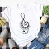 Maycaur Harajuku Women T Shirt Music Note Printed Tops Women New Black Tshirt Ladies Fashion Graphic Tees FeUnisex Tops Tshirts