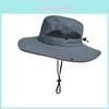 Polyester Mesh Sun Hat For Men With Wide Brim And Breathable Design For Outdoor Fishing And Hiking