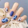 24Pcs Red Sweetheart White Checkerboard Press On Nails Removable Fake Nail Tips Art Acrylic Manicure