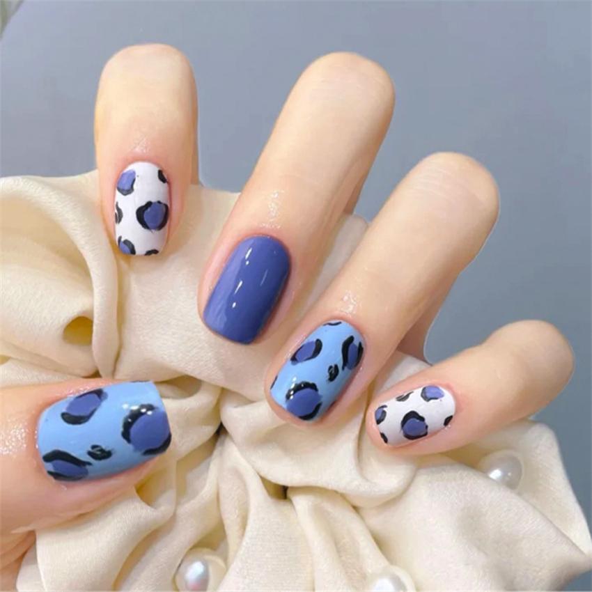 24Pcs Red Sweetheart White Checkerboard Press On Nails Removable Fake Nail Tips Art Acrylic Manicure