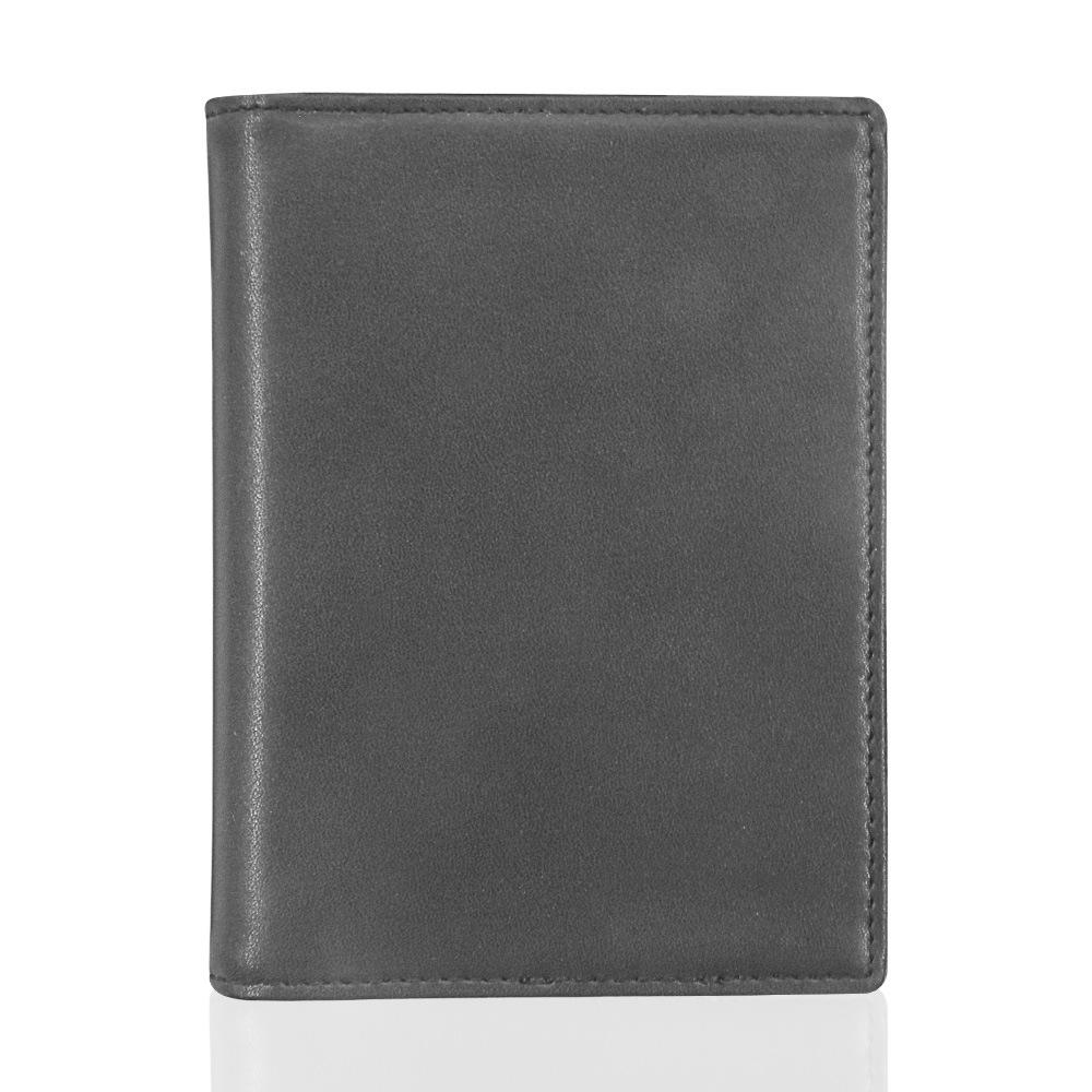 

Кошелек двойного сложения мужской кошелек для мелочи RFID смарт кошелек из коровьей кожи чёрный