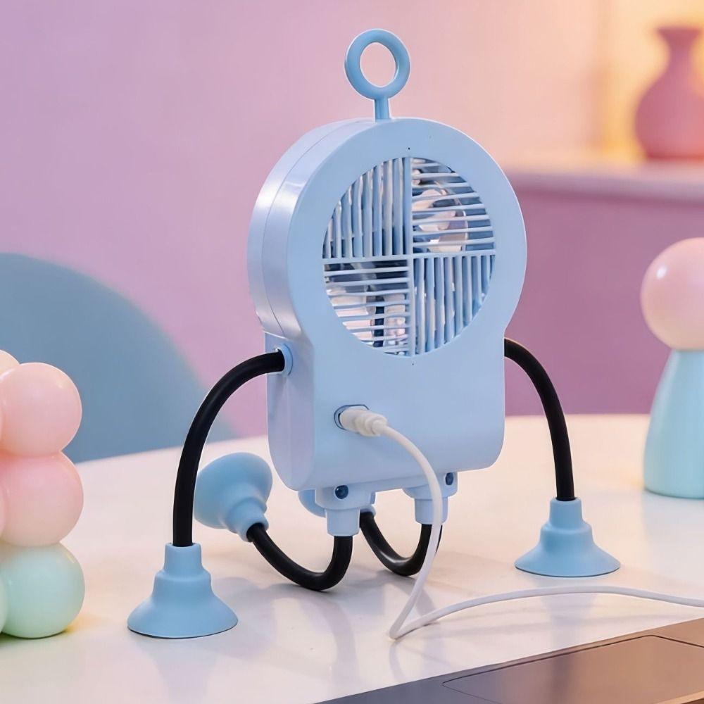 Portable Suction Cup Portable Handheld Fan Dual Modules Mist Function Electric Fan Flexible Legs Mist Fan Personal Cooling