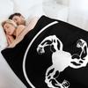 Bicep Logo (White on Black Disc) Throw Blanket Flannel Fabric Thermal Soft Plush Plaid Cute Plaid Blankets