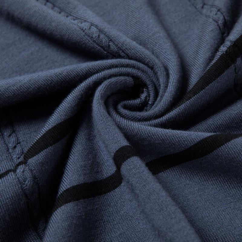 Neuer Wollpullover für Herren aus reiner Wolle, langärmelig, halbhoher Kragen, gestreifter Pullover mit Bodenbildung, Pullover mit Kammgarnmuster, Flut