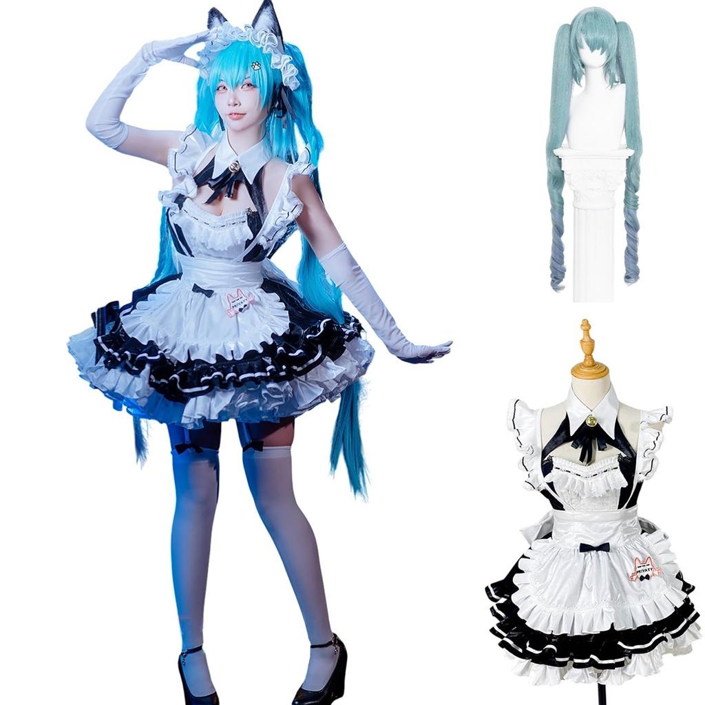 Elf Forest Pribery Cosplay Costume + Wig, Goddess of Victory: NIKKE Maid Outfit with Ears and Tail, for Photo Shoots, Cosplay Costume, CosplayM