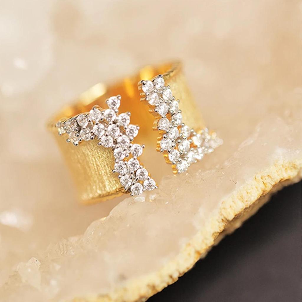 Kayi Gold Zircon Hip-Hop Fashion Ring for Women