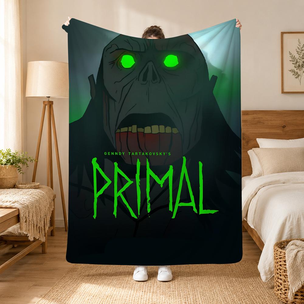 Primal Animation Series Throw 240G Flannel Blanket, Suitable For Sofas, Beds, Offices, Exquisite Gift Blankets