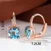 1 Paar Tropfen-Ohrringe in Rose/Silber/Gelbgold, Prinzessinnenschliff, aquablauer Stein, baumelnde Ohrringe, Boho-Verlobungsohrringe für Damen, Schmuck