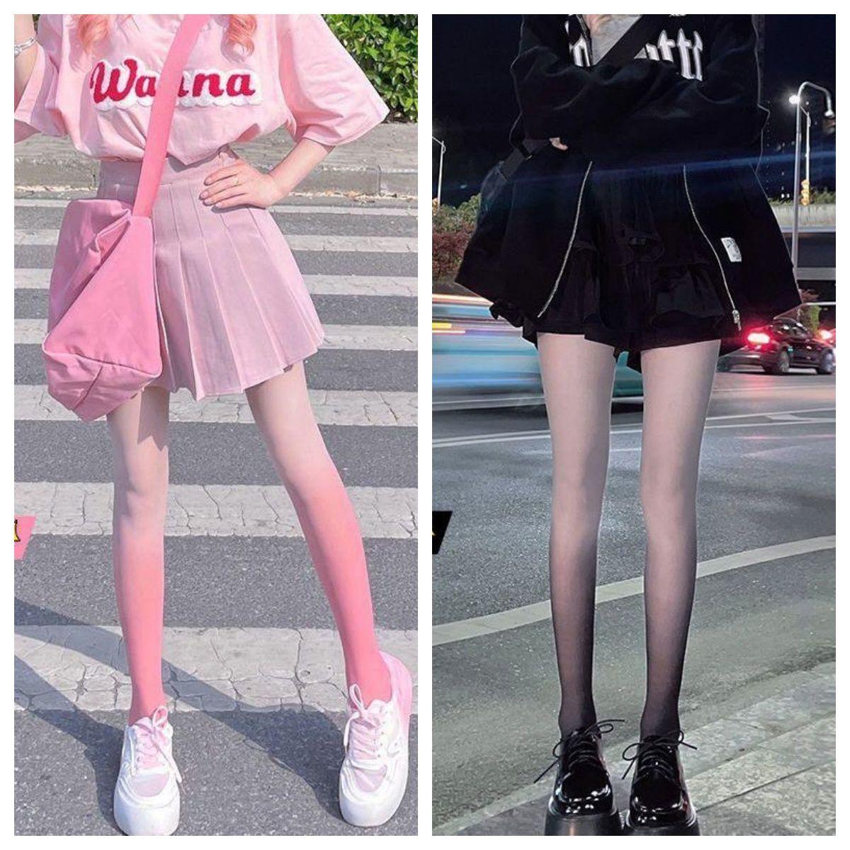 

1/2 шт. сексуальные колготки с цветочным принтом ажурные сетчатые колготки боди чулки женское нижнее белье чулочно-носочные изделия сетчатые нейлоновые колготки 2 packs [dopamine gradual change] powder + black