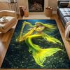 Multiple Sizes Mermaid Playing Harp Carpet for Living Room Bedroom Sofa Home Decor Rus Non-slip Floor Mat Luxury Gift