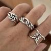 925 Sterling Silver Rings for Women Couple Minimalist Handmade Simple Retro Chain Ring Party Jewelry Gift Prevent Allergy