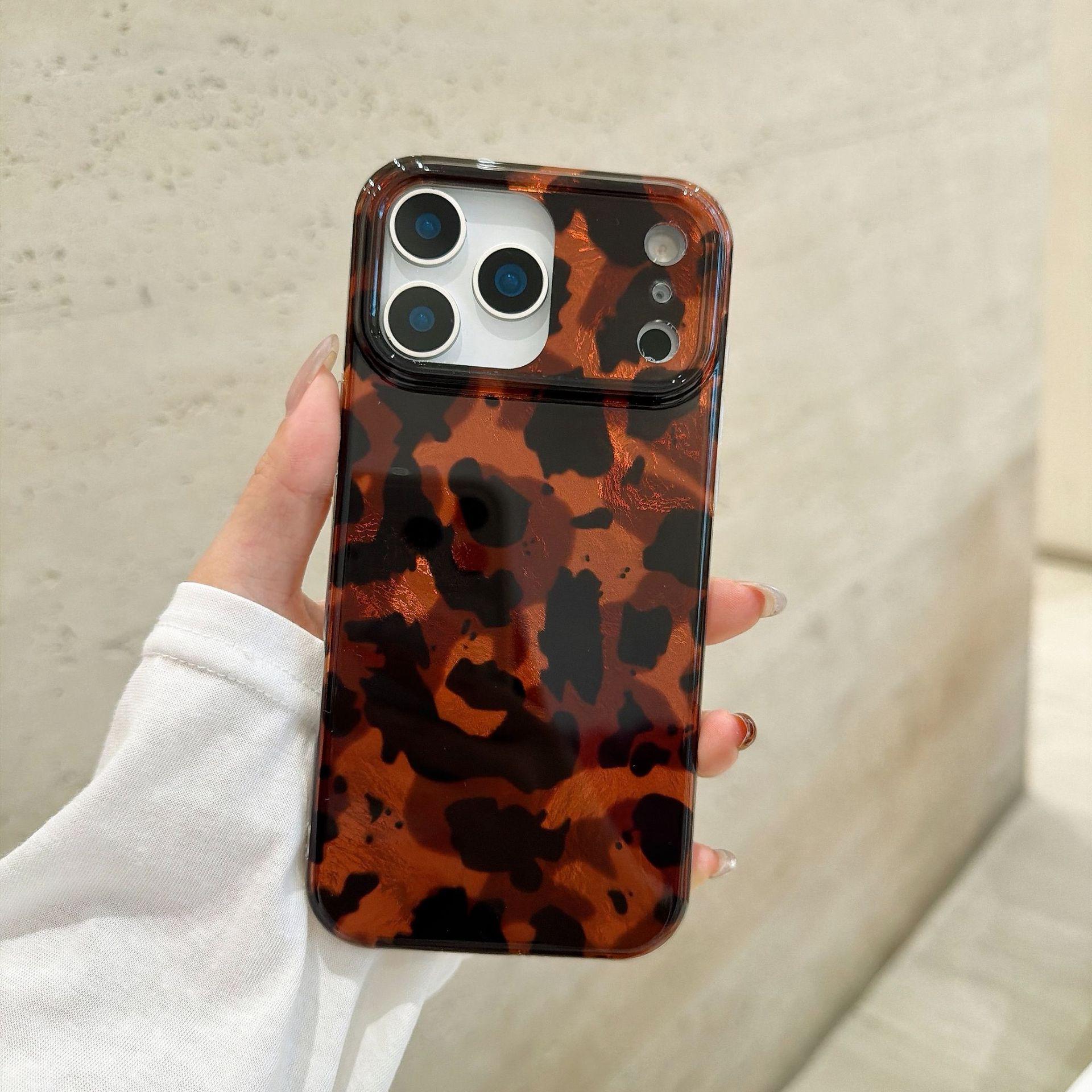 Personalized Leopard Print Full-Coverage Protective Phone Case for iPhone 16 Pro Max iPhone 13 Pro Max