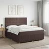 Box Spring Bed with Mattress Dark Brown 180 x 200 cm Fabric