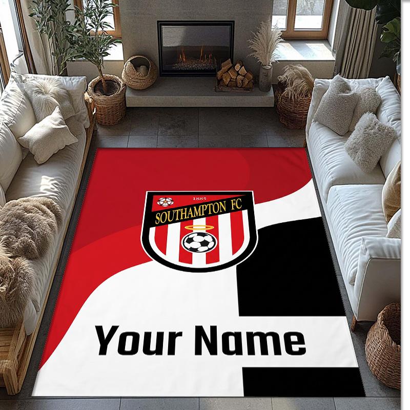 Southampton FC Printed Crystal Velvet Rug Non‑Slip Crystal Velvet Carpet For Sofa Bedroom Indoor Home Decoration