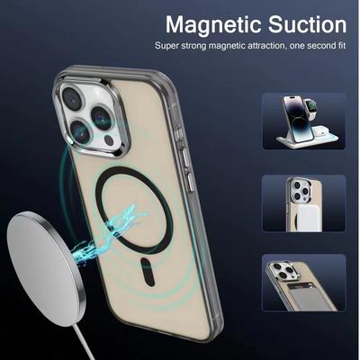 Colore Solido Argento Elettrolucidato Adatto per Custodia per Telefono Cellulare Apple 15 Assorbimento Magnetico IPhone 14 Senso di Fascia Alta 13promax Custodia Protettiva