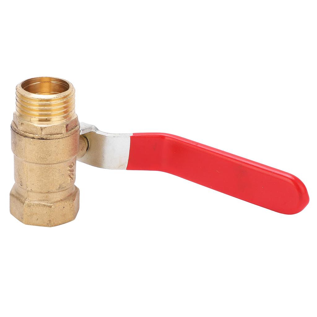 Ball Valve 12 Inner Outer Wire Thickening Brass Blowdown Valve with Red Handle for Air Compressor