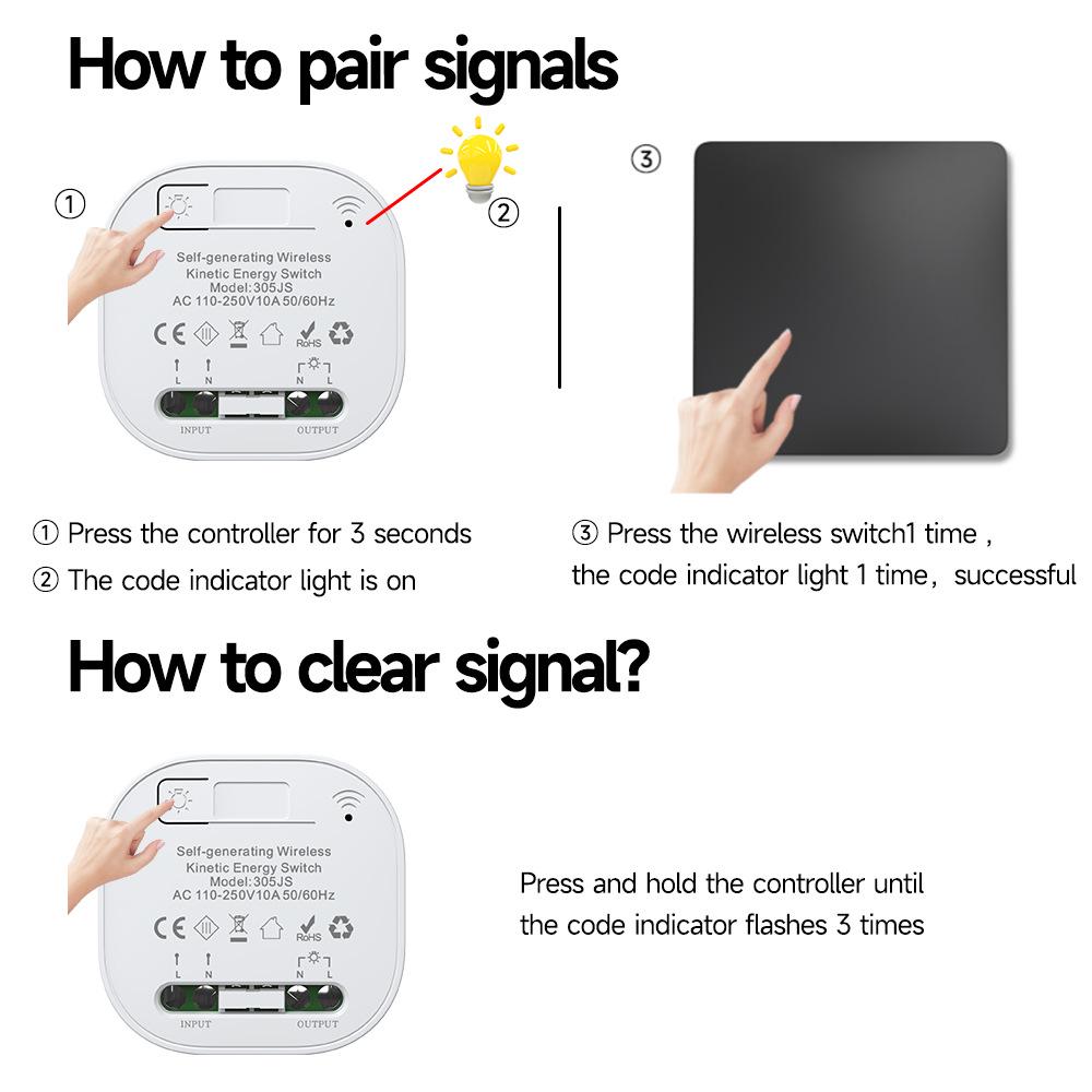 Tuya Graffiti ZigBee Smart WiFi Selbstversorgender Kabelloser Lichtschalter