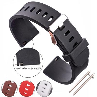Watchband Silicone Ruber Watch Strap Band 18mm 20mm 22mm 5 Colors Watchbands Waterproof Belt Watch Accessories Quick Release Spring Bar