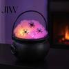 Atmospheric Bar Decor Light Up Witch Cauldron DIY Set, Halloween Glowing Black Plastic Bowl with Spiders, Spooky Table Centerpiece Hocus Pocus